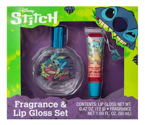 Perfume Infantil Fragancia Y Brillo Labial Lilo & Stitch