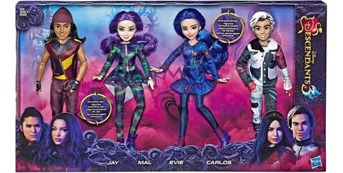 Descendientes Coleccion X4 Muñecas Mal, Evie, Carlos Y Jay