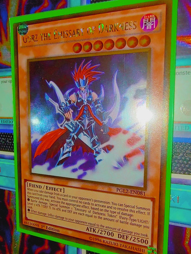 Yugioh! Gorz The Emissary Of Darkness Gold Rare Pgl2-081 1st