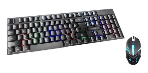 Teclado Y Mouse Kit Gamer Noga Pc Combo Retroiluminado Nkb92