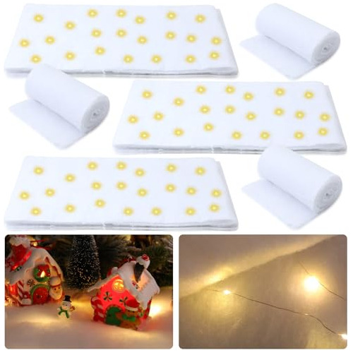 Sets Of 3 Christmas Snow Blanket With Led Lights 10 Ft ...