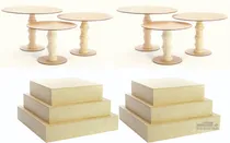 Comprar 2 Trios De Bandejas Pé Torneado + 2 Trios Bandejas Simples 