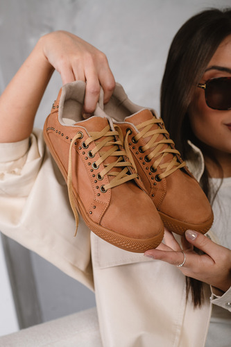 Zapatillas Mujer Cuero Urbanas Suela Goma Sneakers Dua Lipa