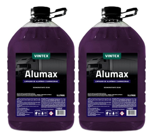 Kit 2 Desincrustante Limpa Baú Alumínio Alumax Vintex 5 Lts
