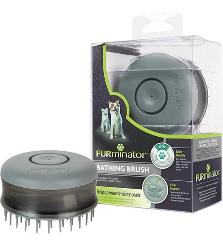 Furminator Cepillo De Baño Con Dispensador De Shampoo Color Gris