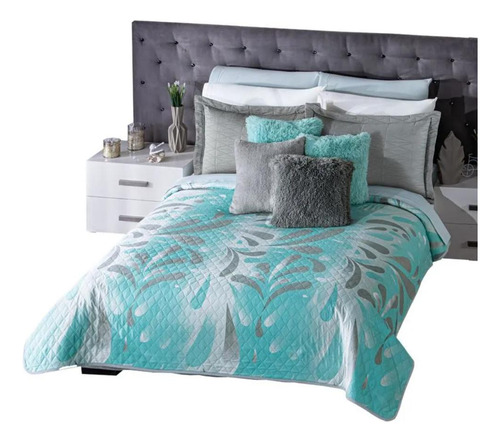 Edredon Ligero Neo Pinsonic Petalos Individual Concord Color Turquesa