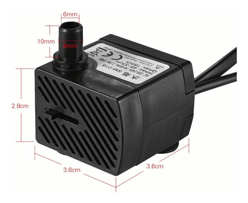 180l/h 2.5w Acuario Sumergible Bomba De Agua Con 4 Luz Led