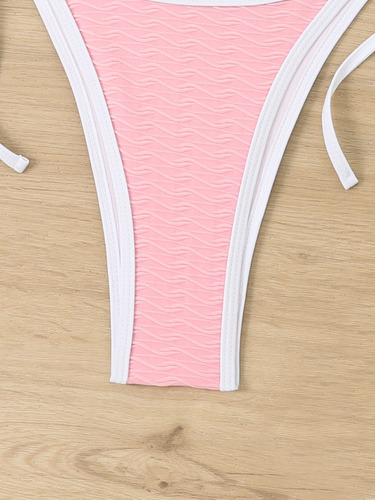 Traje De Baño Triángulo Para Mujer A Juego De Color Sólido
