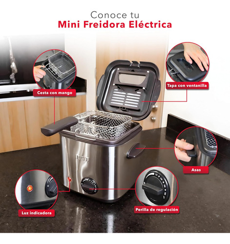 Mini Freidora Electrica De Aceite Acero Inoxidable Rca 1.5lt
