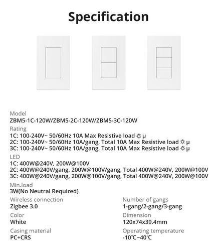 Sonoff Zbm5 Interruptor Zigbee Sin Neutro 3 Bot Alexa Google