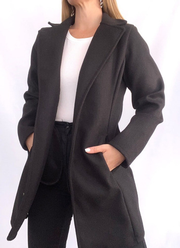 Blazer Saco Largo Mujer De Paño Boton Abrigo Tendencia