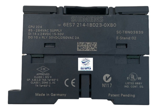 Siemens 6es7 214-1bd23-0xb0 Simatic Cpu 224 Plc S7-200