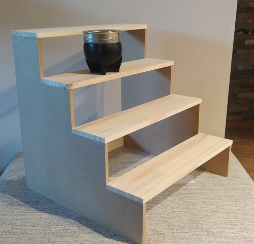 Imagen 5 de 10 de Exhibidor Para Mates 4 Niveles Madera Y Mdf Varias Medidas