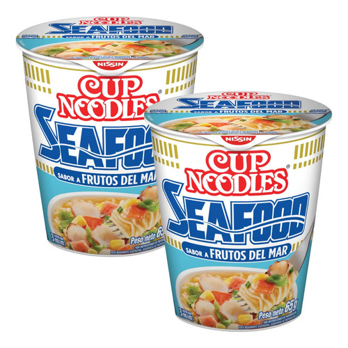 Fideos Cup Noodles Nissin Frutos Del Mar 65g. X2