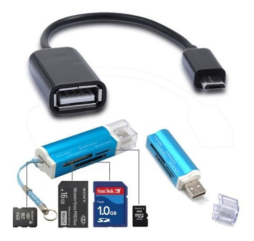 Lector De Tarjetas De Memoria + Micro Usb Otg Cable Para LG 