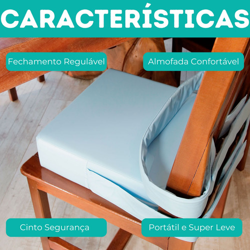Almofada Elevação Assento Segura Aumenta Altura Bebê Criança