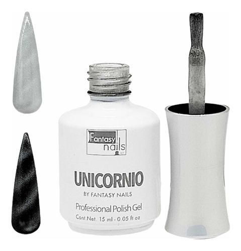 Top Gel Efecto Unicornio , Uñas , Fantasy Nails Color Unicornio Silver