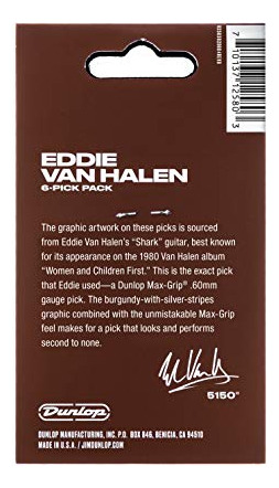 Pas De Guitarra Jim Dunlop Evh Shark Max-grip - 6 Unidades