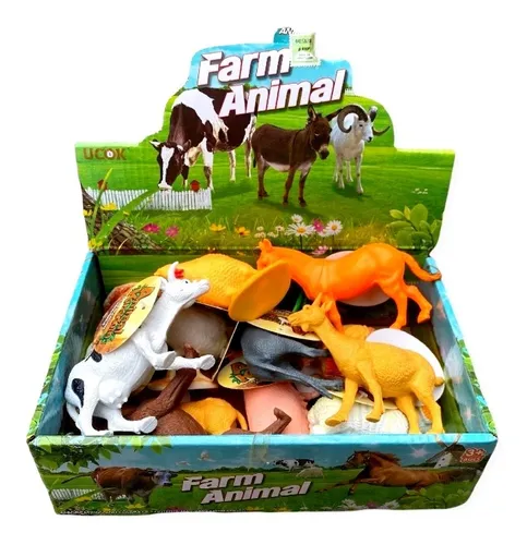 Animales De La Granja X6 Unidad Juguete Animal Infantil Ep