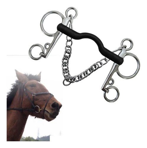 Mordaça De Cavalo De Metal, Boca Com Guarnições De Prata,
