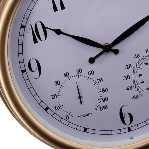 Reloj De Pared Exterior Con Termómetro E Higrómetro De 15