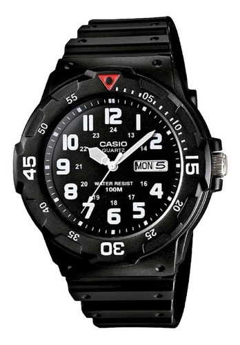 Reloj Casio De Hombre Mrw-200h Deportivo Sumergible 100m Color Del Fondo Negro Color De La Correa Negro