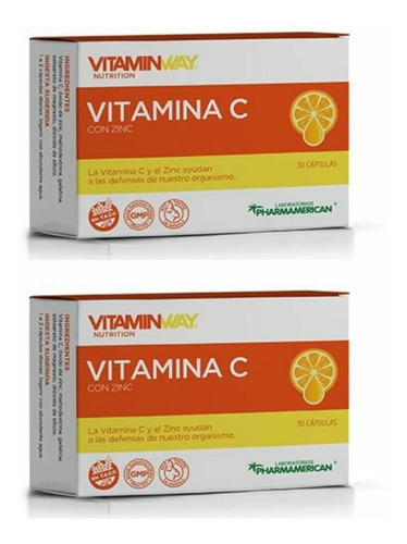 Vitamina C Con Zinc - Vitaminway - Pack X 2 Cajas X 30 Cap 