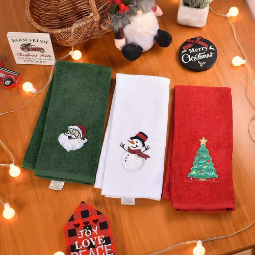 Juego De 3 Toallas De Baño Navideñas Grandes, 38 X 61