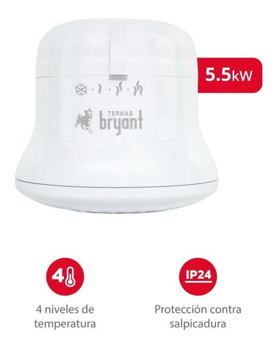 Bryant Ducha Eléctrica Maxi Linea 5,5 Kw Color Blanco Potencia 5500 W
