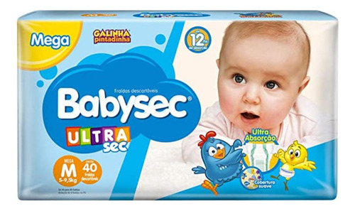 Fralda Babysec Mega M 38 Unidades Médio (m) Sem Gênero