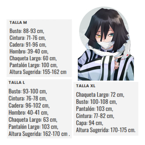 Imagen 3 de 4 de Obanai Iguro Kimetsu No Yaiba Cosplay Traje