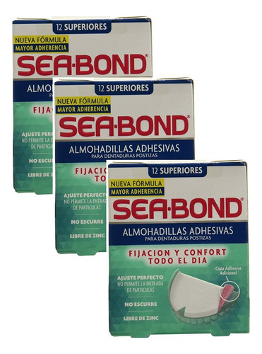 Sea Bond Almohadillas Adhesivas - Superiores - Pack C/3
