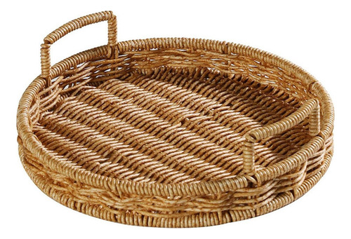 ~ Canasta Charola De Mimbre Redonda , Cestas For Picnic