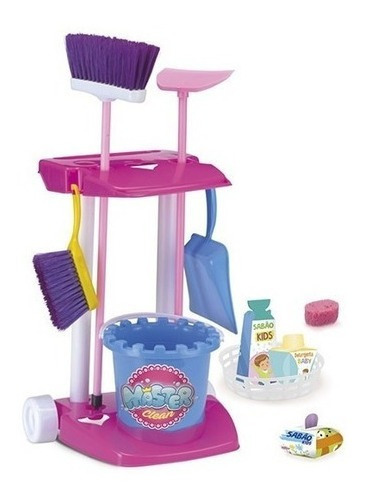 Imagem 6 de 9 de Kit Vassourinha De Limpeza Infantil Vassoura Pa Rodo+ Brinde