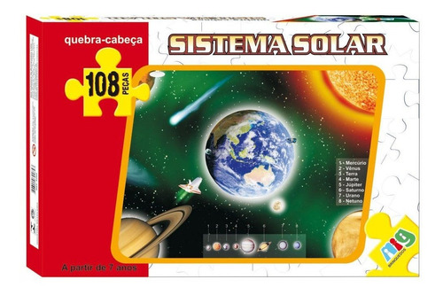 Quebra Cabeça Sistema Solar - C/ 108 Peças - Nig