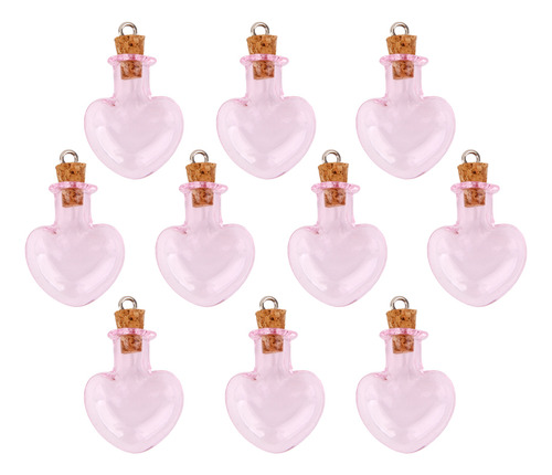 . 10pcs Botellas Rosados Corcho Cristal Que Desea