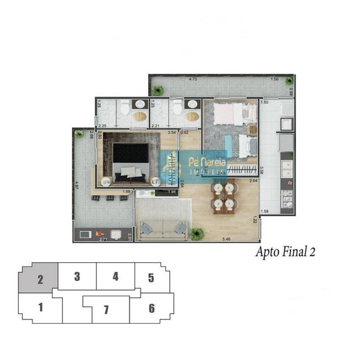 Imagem 19 de 24 de Apartamento Com 2 Dormitórios À Venda, 61 M² Por R$ 360.000 - Boqueirão - Praia Grande/sp - Ap0969