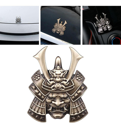 3 Samurai Metal Car Sticker Japonés Samurai Decal Devil