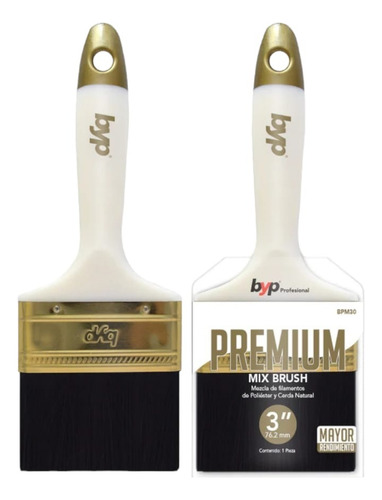 Brocha Premium 3'' - Byp (poliester Y Cerda Natural) 1 Pza