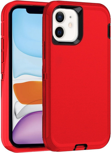 Funda Para iPhone Protección Militar Tres Piezas Antishock Color Rojo iPhone 11 Pro Max