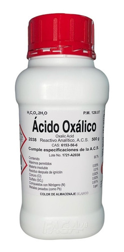 Ácido Oxálico R. A. De 500 G Fagalab