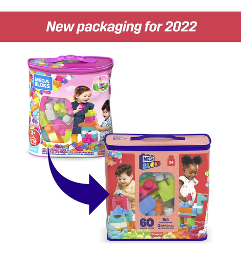 Sacola Com 60 Blocos De Montar Pré-escolar Mega Bloks Mattel