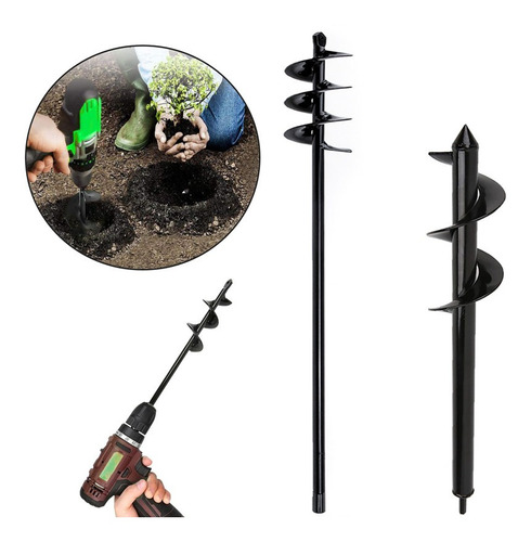2 Brocas Ahoyador Plantar Jardín Para Taladro 60x5 45x8 /uss