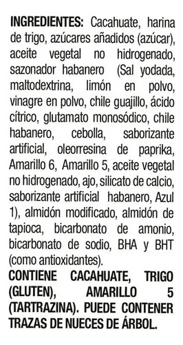 8 Pzas Cacahuates Great Value Cubiertos Sabor Habanero 160 G