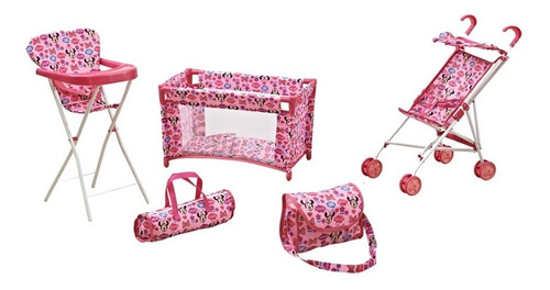 Imagen 2 de 4 de Set Coche Silla Comer Practicunabolso Juguete Muñecas Chavay