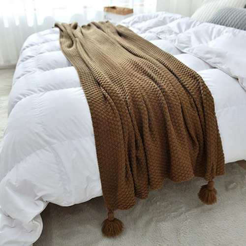 Manta Tejida De Estilo Nórdico, Ligera, Para Cama,