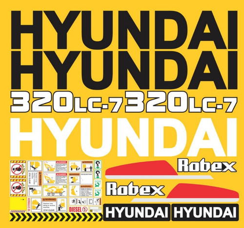 Kit De Calcomanías Para Hyundai Robex 320cl7 2018