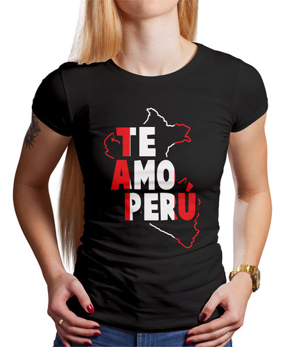 Polo Dama Te Amo Perú (d1047 Boleto.store)