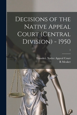 Libro Decisions Of The Native Appeal Court (central Divis...