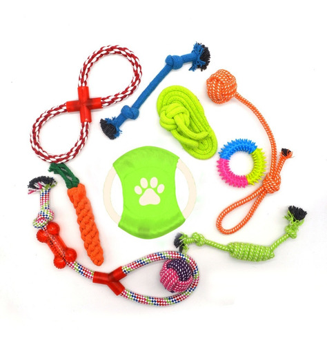 10x Paquete De Juguetes De Cuerda Para Perro Mascota